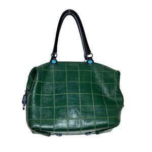 GABS Leather Italian Patchwork Green Large Ladies Top Handle Purse Bag